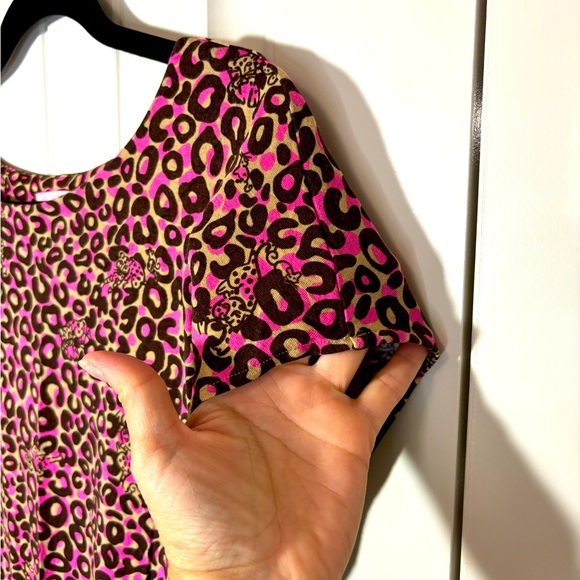Lilly Pulitzer Sadie Leopard Cap Sleeve Dress Pink Brown Size Medium - Picture 5 of 10